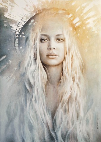 Srebrna Królowa. 35 x 50 cm